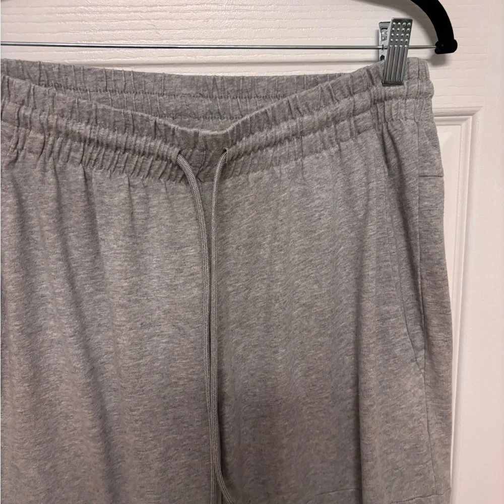 adidas Gray Sweatpant Joggers with White Logo. Large